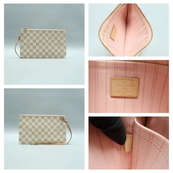 Auth Louis Vuitton Neverfull MM W/P Damier Azur Canvas Shoulder Bag 1374-121524 - Picture 9 of 12